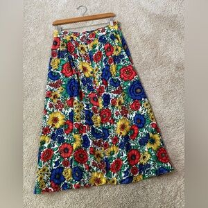 Vintage Retro Elton Danish Made Viscose Floral Women's Skirt